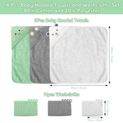11pcs baby washcloths 25x25 cm provide soft, quick-drying bath prep.
