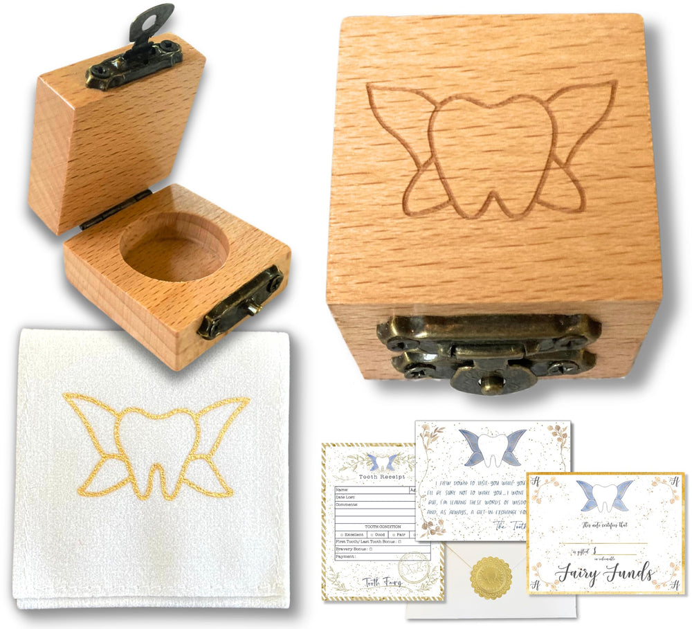 20 Moments of Tooth tooth box with clasp secures a tiny keepsake for bedtime rituals.