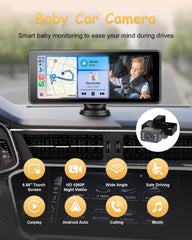 25HOURS YJ1 backseat monitor view shows your child clearly during driving