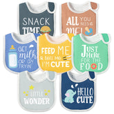 2ooya baby bib hamburger pattern shows waterproof front for mess-free meals.