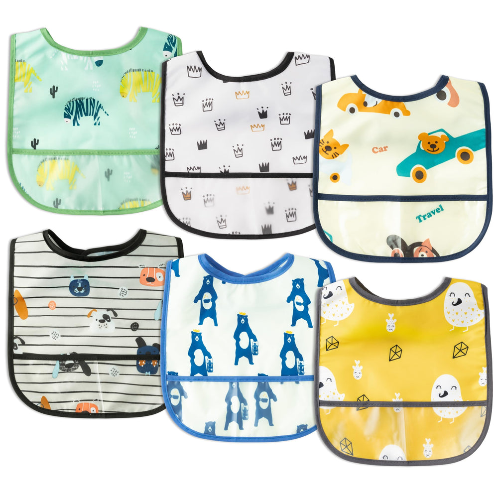 2ooya baby bibs vehicles pattern keeps clothes clean during meals and on the go.