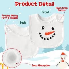 2ooya Christmas bib penguin print closeup comfortable for baby mealtime