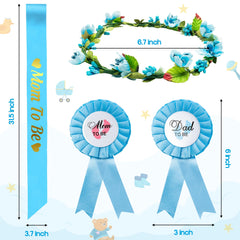 2ooya daddy to be corsage anchors couple photos with festive blue accents