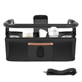 3 BUZZLETT Parent Console Attachment enables quick access to snacks and cups during strolls.