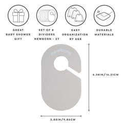 3 Sprouts baby closet dividers double-sided labels offer easy size visibility