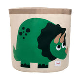 3 Sprouts large toy storage basket with dinosaur design on floor for organizing toys.