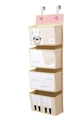 3 Sprouts llama organizer hanging in nursery for space-saving storage