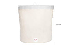 3 Sprouts toy storage bin with handles closeup shows sturdy cotton canvas.