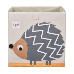 3 Sprouts Hedgehog toy storage cube front view highlights playful design for easy toy organization.