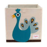 3 Sprouts toy storage cube peacock design keeps playrooms tidy with charming decor.