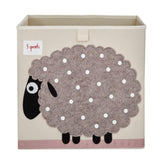 3 Sprouts toy storage cube sheep front view neatly organizes toys for a playful nursery.