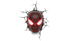 3DLightFX Miles Mask 3D Deco Light on wall adds playful Marvel glow for kids