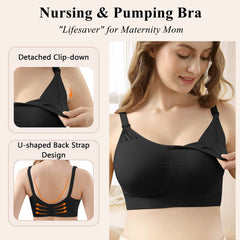 4HOW 3Pack back-strap-support demonstrates secure, comfortable wear for larger busts.