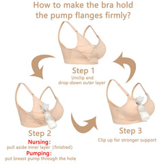 4HOW pumping-bra padded removable padding for comfortable all-day wear