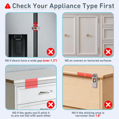 4our Kiddies fridge lock opened with one-hand release for adults.