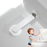 4our Kiddies toilet lock keeps toddlers from lifting the lid.