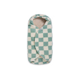 7AM Baby Car Seat Blanket with oval-cutout for easy harness access and snug wrap.