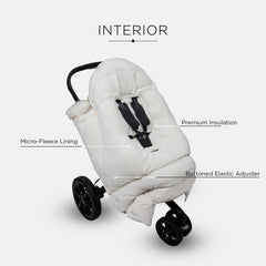 7AM Enfant stroller blanket 212 water-repellent shell demonstrates protection against rain and wind