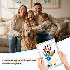 80S Handprint Kit with six vibrant paints for bright baby and pet prints.