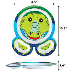 Bentology Zoo Friends tiger plate emphasizing sturdy melamine for lasting use.