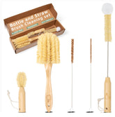 Linea Gear bamboo bottle brush ergonomic handle for comfortable bottle cleaning