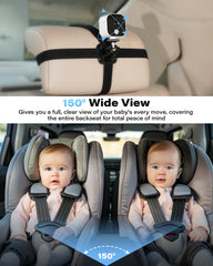 A2C Baby Car Camera 1080p display provides crisp in-car monitoring for clarity.