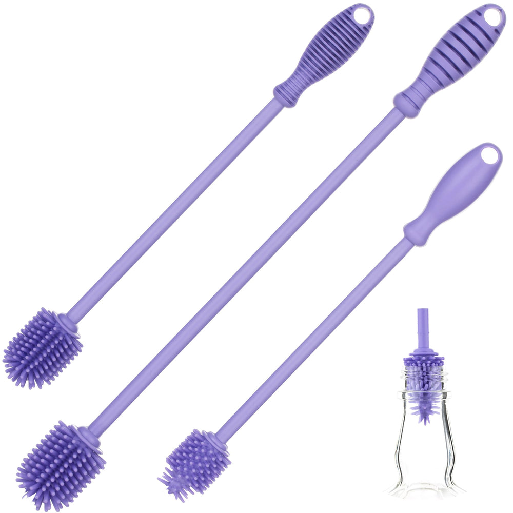 A-Brush long-handle bottle cleaner by A2S Protection reaches narrow openings for thorough cleaning.