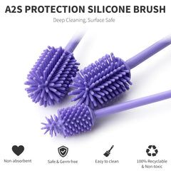 A-Brush water-bottle-cleaner demonstrates compatibility with popular water bottles for versatile cleaning.