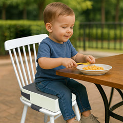 AAAini booster seat dark grey non-slip base helps grip chair surfaces