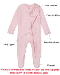 Aablexema baby footie pajamas with built-in mittens keeps tiny hands safe.