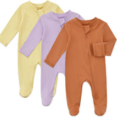Aablexema baby organic cotton pajamas front view showing soft fabric and gentle fit.