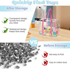 AAUQHOO 4pack PVC toy storage bags tag window for owners
