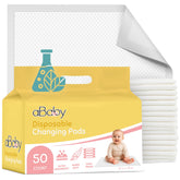 ABABY REFRESH disposable changing pads 50-pack packshot for mess-free diaper changes.