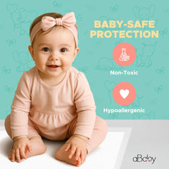 ABABY REFRESH disposable changing pads soft top layer close-up for gentle skin contact.