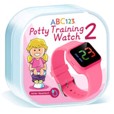 ABC123 Potty Training Watch 2 pink front view with large LED display for clear reminders.