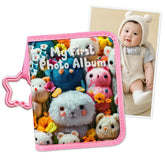 ABCKEY Baby's My First Family Album soft cloth cover with vivid patterns supports family memory keeping.