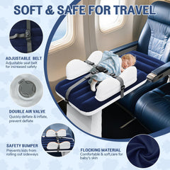 Abdtech inflatable toddler airbed footrest section for leg support during travel