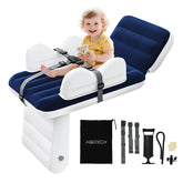 Abdtech inflatable toddler bed pillow adjustment shows customizable comfort during flights