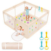 Abdtech Playpen Apricot 360 view for easy monitoring during play.