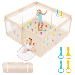 Abdtech Playpen Apricot 360 view for easy monitoring during play.