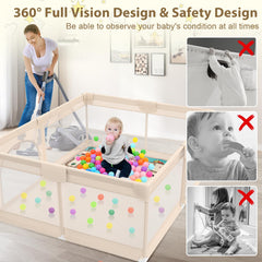 Abdtech Playpen Apricot foam padding cushions gentle landings.