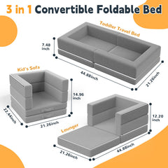 Abdtech portable toddler travel bed unfolded in lying mode for nap time.