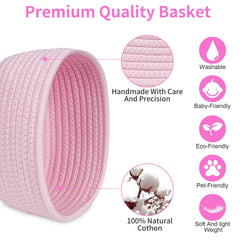 ABenkle natural cotton rope basket, chemical-free and skin-friendly.