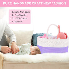 ABenkle diaper caddy dividers removable for flexible storage options.
