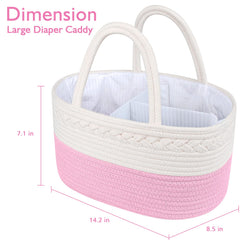 ABenkle diaper caddy with dividers for organized diapering and storage