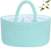 ABenkle diaper caddy organizer front view with sturdy handles for easy portability