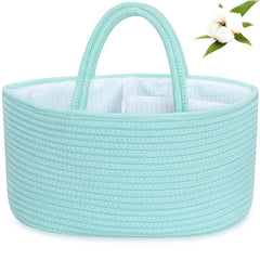 ABenkle diaper caddy organizer front view with sturdy handles for easy portability