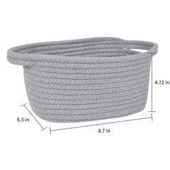 ABenkle mini basket rope weave on display demonstrates compact storage for small accessories.