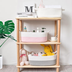 ABenkle multi-purpose basket storing magazines and towels for organized spaces