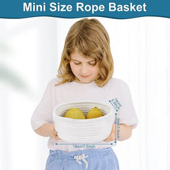 ABenkle oval rope basket close-up texture showing soft natural material